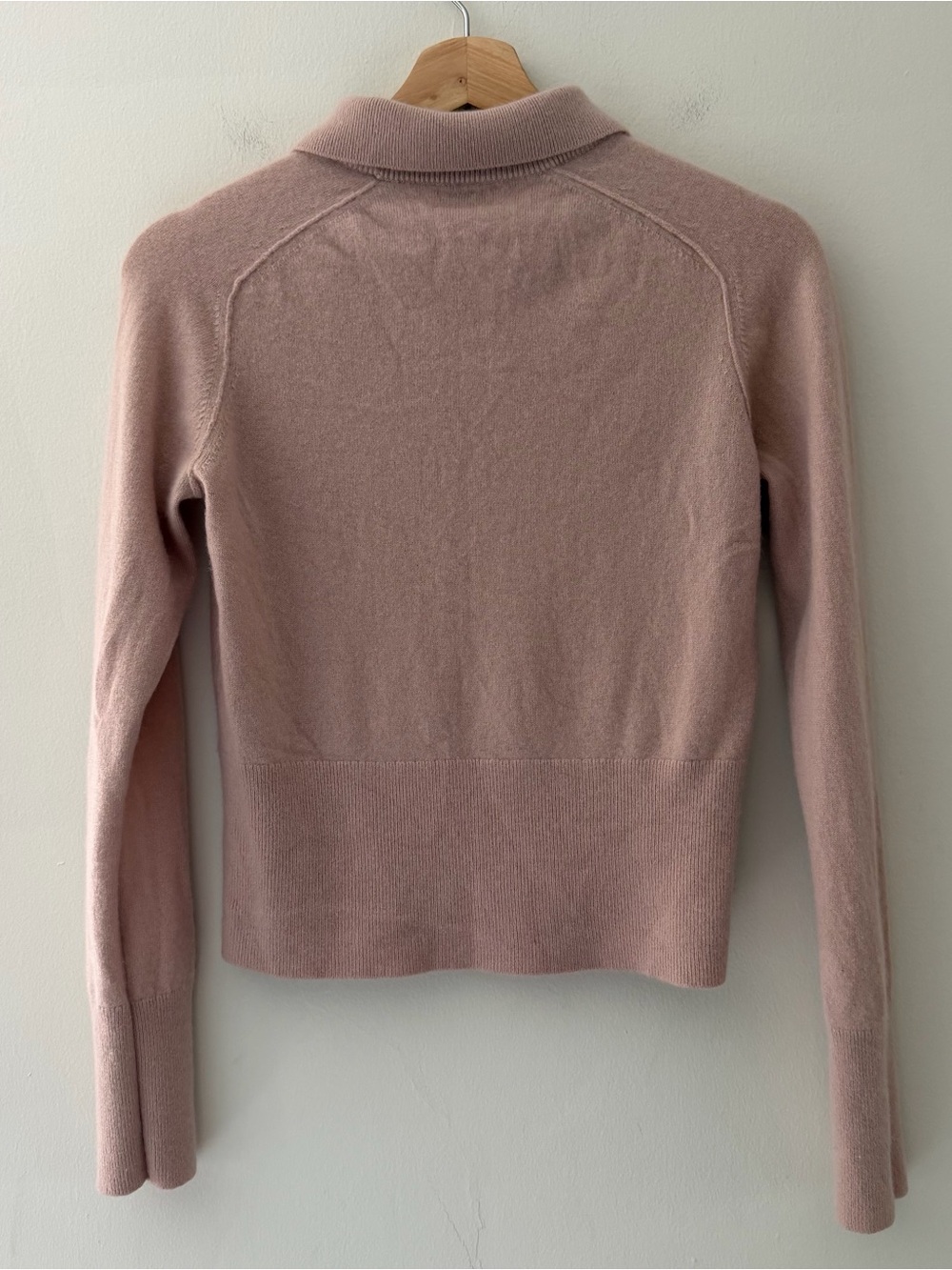 Club Monaco Cashmere Sweater Collar Blush Pink Dusty Rose Size Small Luxury - Picture 2 of 9